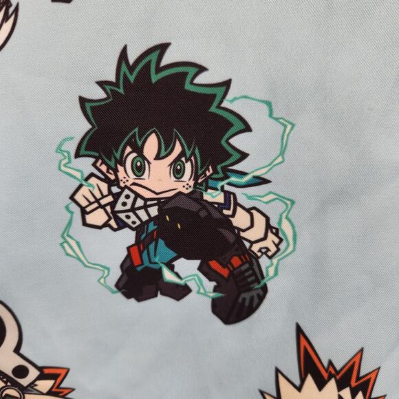 Hot Topic Blue My Hero Academia Chibi Heroes Woven Button up Shirt Women's M - Picture 8 of 11